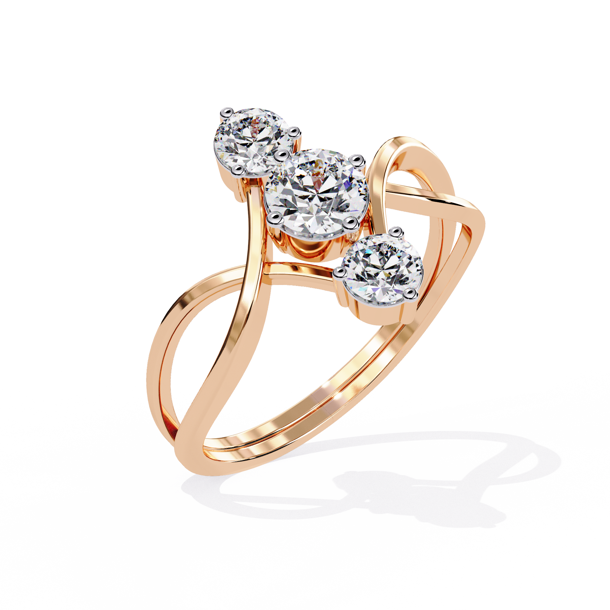 Solitairekart – 0.65 CT Lab Grown Diamond Infinity Twist Ring | 14K Yellow Gold